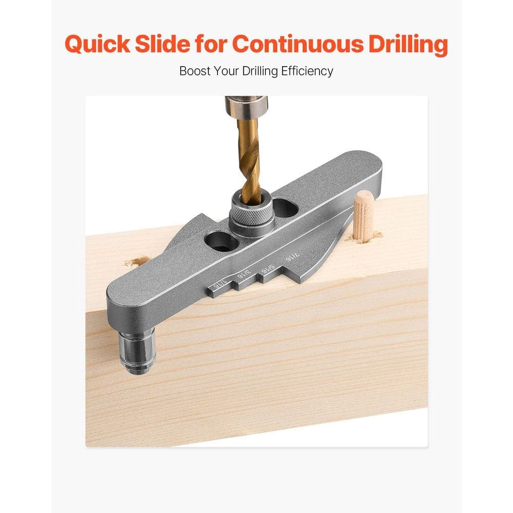 SKYSHALO Doweling Jig Kit, Self Centering Dowel Drill Jig, 1/4 in. 5/16 in. 3/8 in. Stop Collar Set, Aluminum Alloy, for Marking (3)