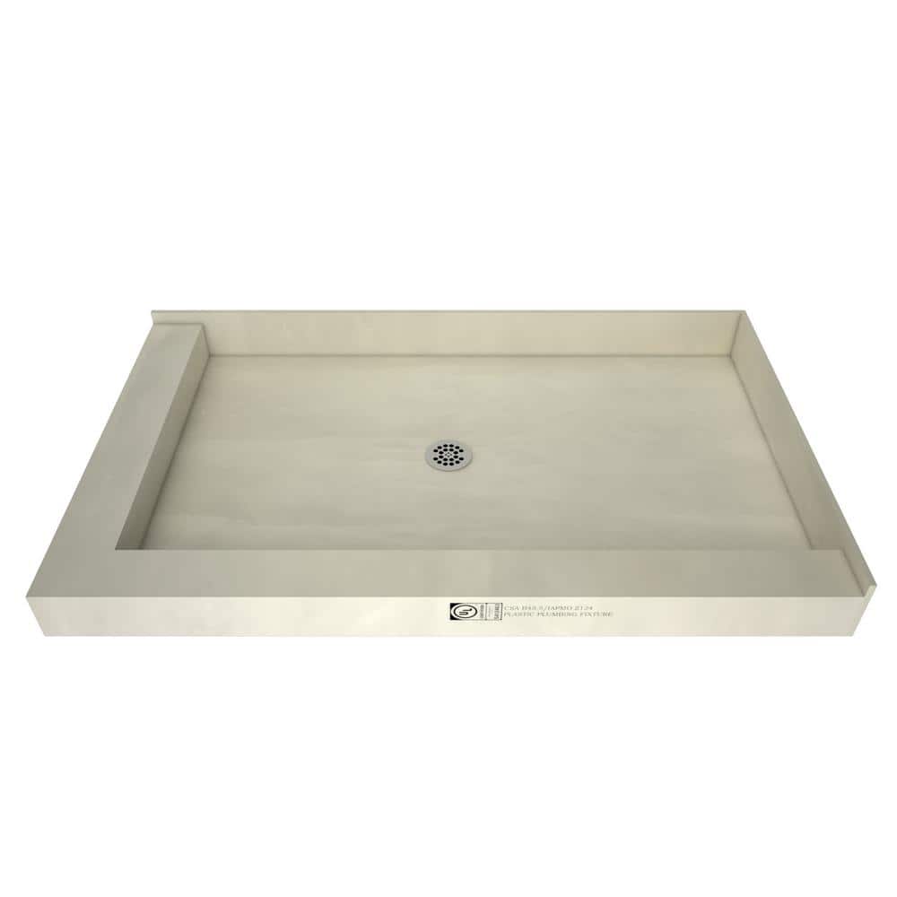 Tile Redi Redi Base 42 in. x 60 in. Double Threshold Shower Base with Center Drain and Polished Chrome Drain Plate (1)