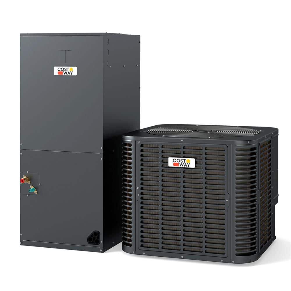 Costway 2 to 3 Ton 18.6-20 SEER2 Central Air Conditioner with Air Handler Unit 208/230V
