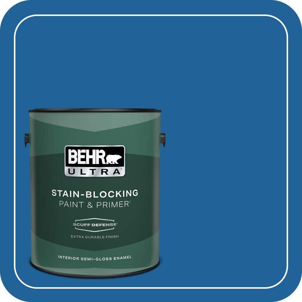 BEHR ULTRA 1 gal. #570B-7 Cobalt Glaze Extra Durable Semi-Gloss Enamel Interior Paint & Primer