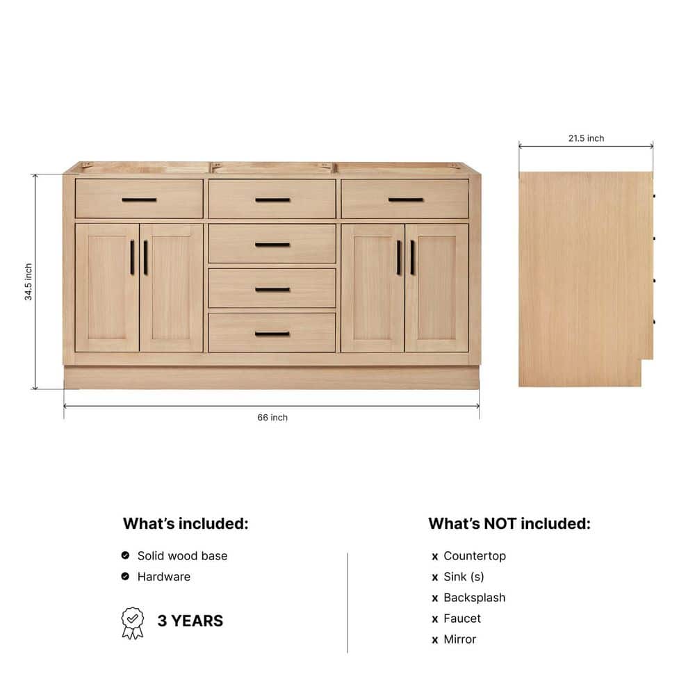 ARIEL Hepburn Freestanding Bathroom Vanity Cabinet without Top (Assembled) (2)