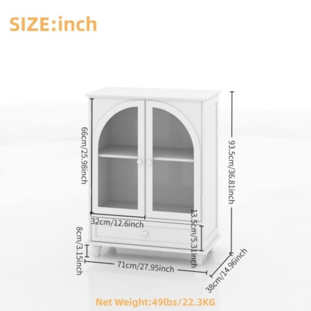 Unbranded 27.95 in. W x 14.96 in. D x 36.8 in. H Bathroom White Linen Cabinet (2)