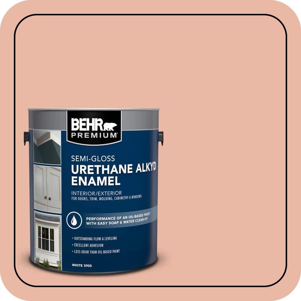 BEHR PREMIUM 1 gal. #M190-3 Pink Abalone Urethane Alkyd Semi-Gloss Enamel Interior/Exterior Paint (1)