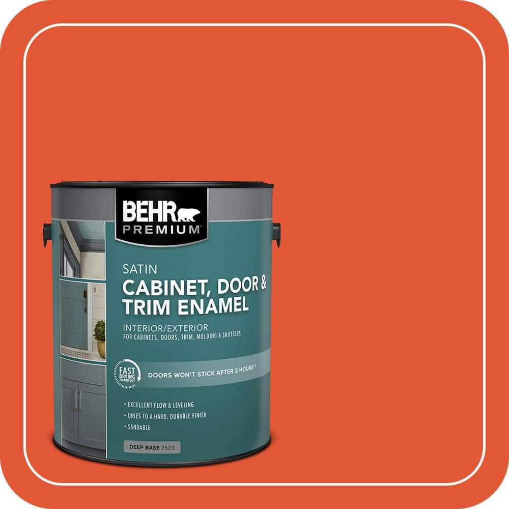 BEHR PREMIUM 1 gal. #S-G-210 Volcanic Blast Satin Enamel Interior/Exterior Cabinet, Door & Trim Paint