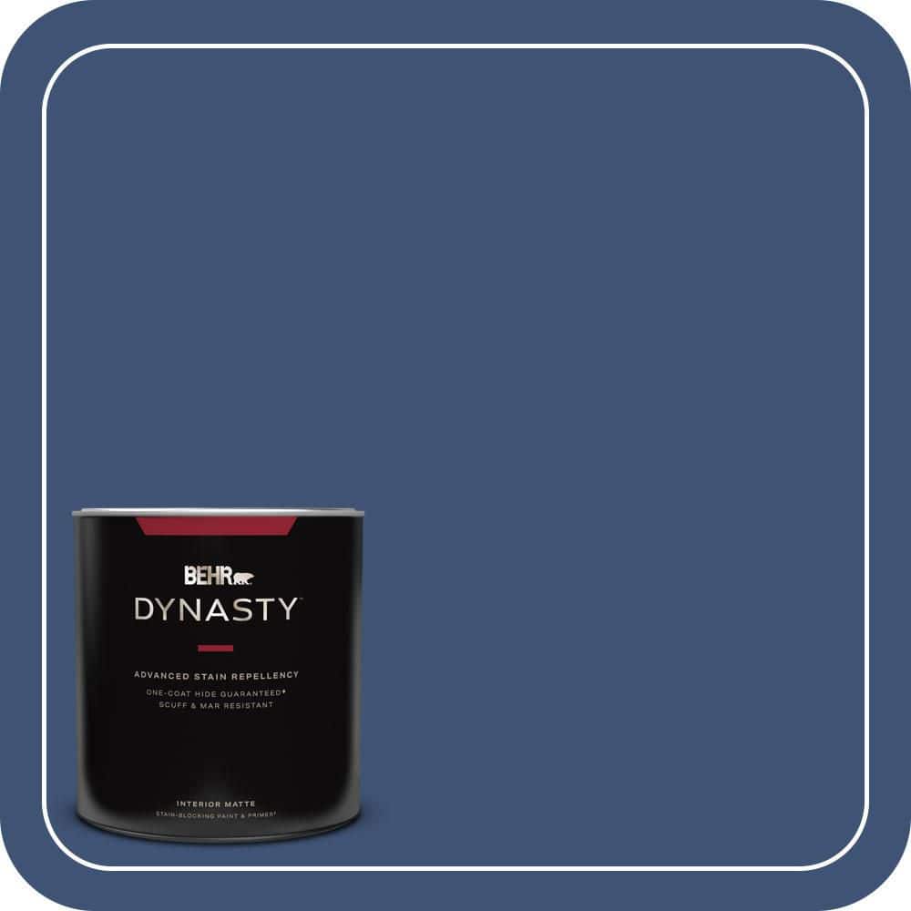 BEHR DYNASTY 1 qt. #600D-7 Daring Indigo Matte Interior Stain-Blocking Paint and Primer