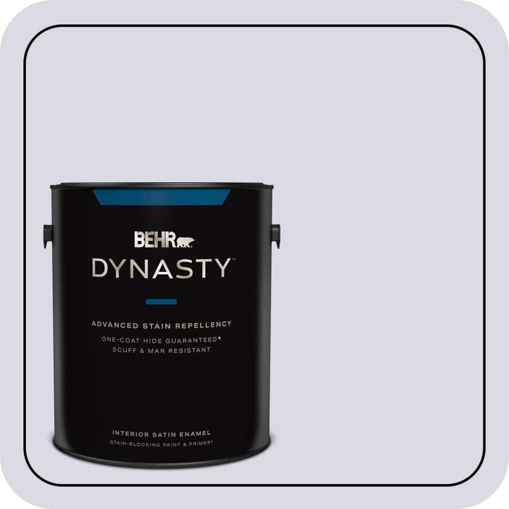 BEHR DYNASTY 1 gal. #S570-1 Misty Lavender Satin Enamel Interior Stain-Blocking Paint and Primer