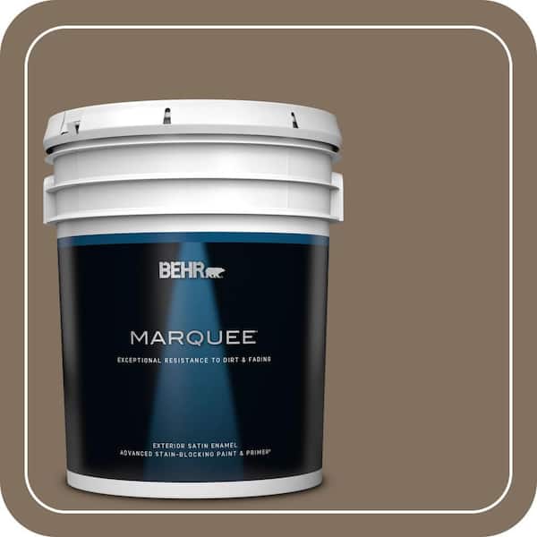 BEHR MARQUEE 5 gal. #PPU5-04 Mocha Latte Satin Enamel Exterior Paint & Primer (2)