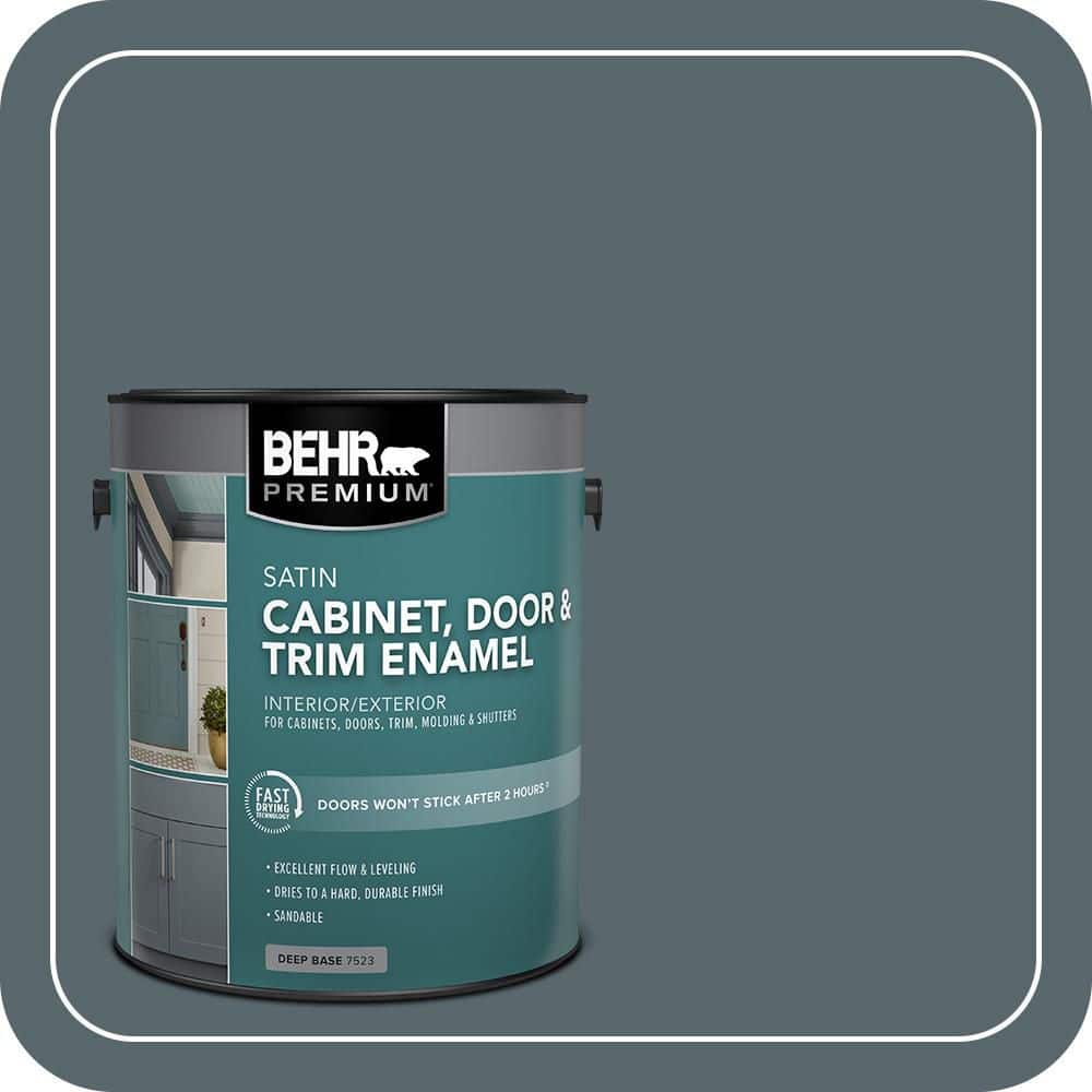 BEHR PREMIUM 1 gal. #N470-6 Whale Gray Satin Enamel Interior/Exterior Cabinet, Door & Trim Paint