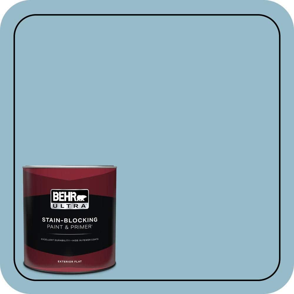 BEHR ULTRA 1 qt. #S480-3 Sydney Harbour Flat Exterior Paint & Primer