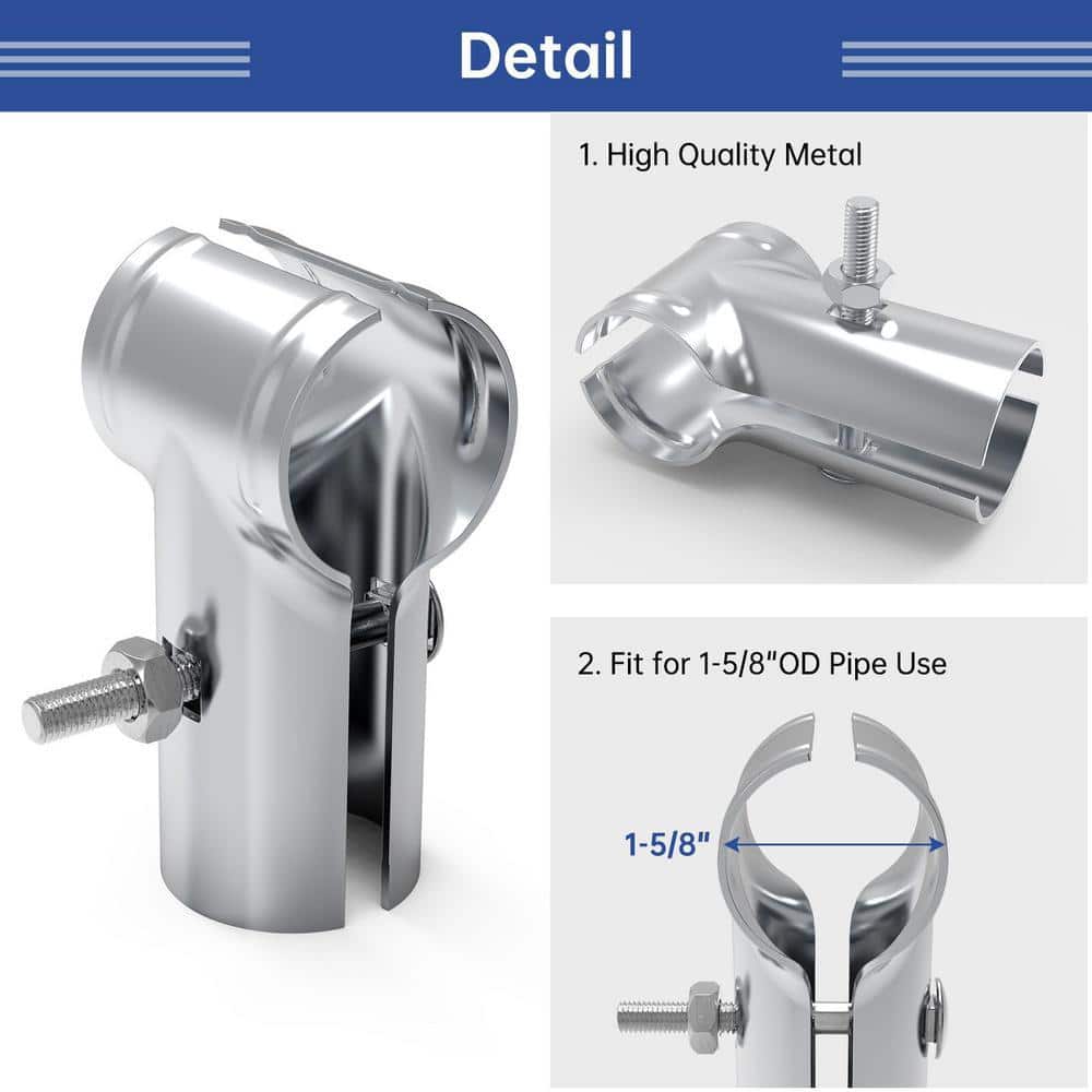 Angel Sar 12-Pieces 1-5/8" End Rail T Clamps,Galvanized Steel Chain Link Fence T Clamps for 1-5/8 in. OD Pipe,Bolts &Nuts Included (3)