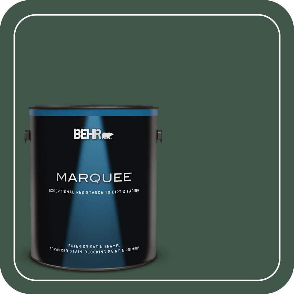 BEHR MARQUEE 1 gal. #470F-7 Deep Jungle Satin Enamel Exterior Paint & Primer
