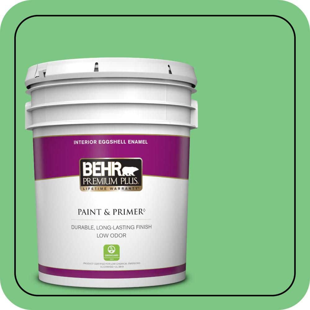 BEHR PREMIUM PLUS 5 gal. #P390-5 Garden Stroll Eggshell Enamel Low Odor Interior Paint & Primer