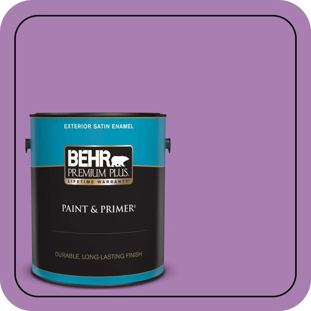 BEHR PREMIUM PLUS 1 gal. #P100-5 I Heart Potion Satin Enamel Exterior Paint & Primer