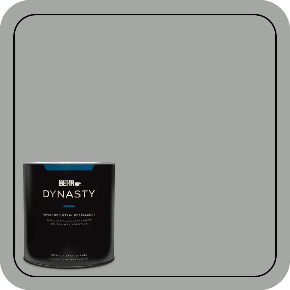 BEHR DYNASTY 1 qt. #PPU25-04 Sharkskin Suit Satin Enamel Interior Stain-Blocking Paint & Primer