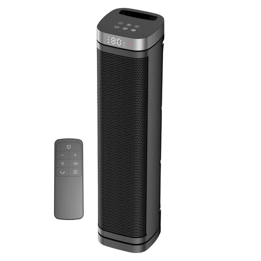 Unbranded 1500W Gray Indoor Electric Ceramic Tower Heater Fan w Thermostat Remote 3 Modes 70° Oscillation for Home Office (1)