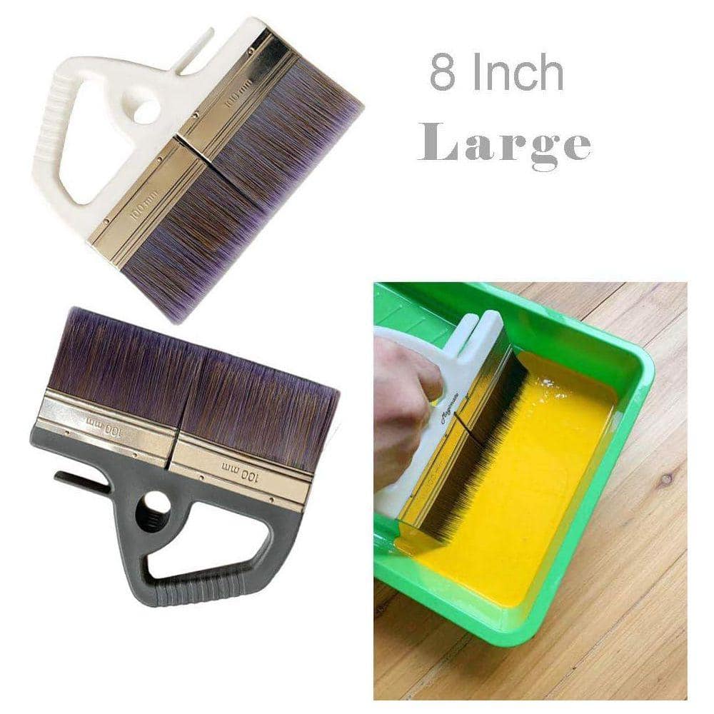 KIWDZFU 8 in. Large Paint Brush Wide Stain Brush for Floors Doors Wallpaper Paste Decks Soft Synthetic Filament White (3)