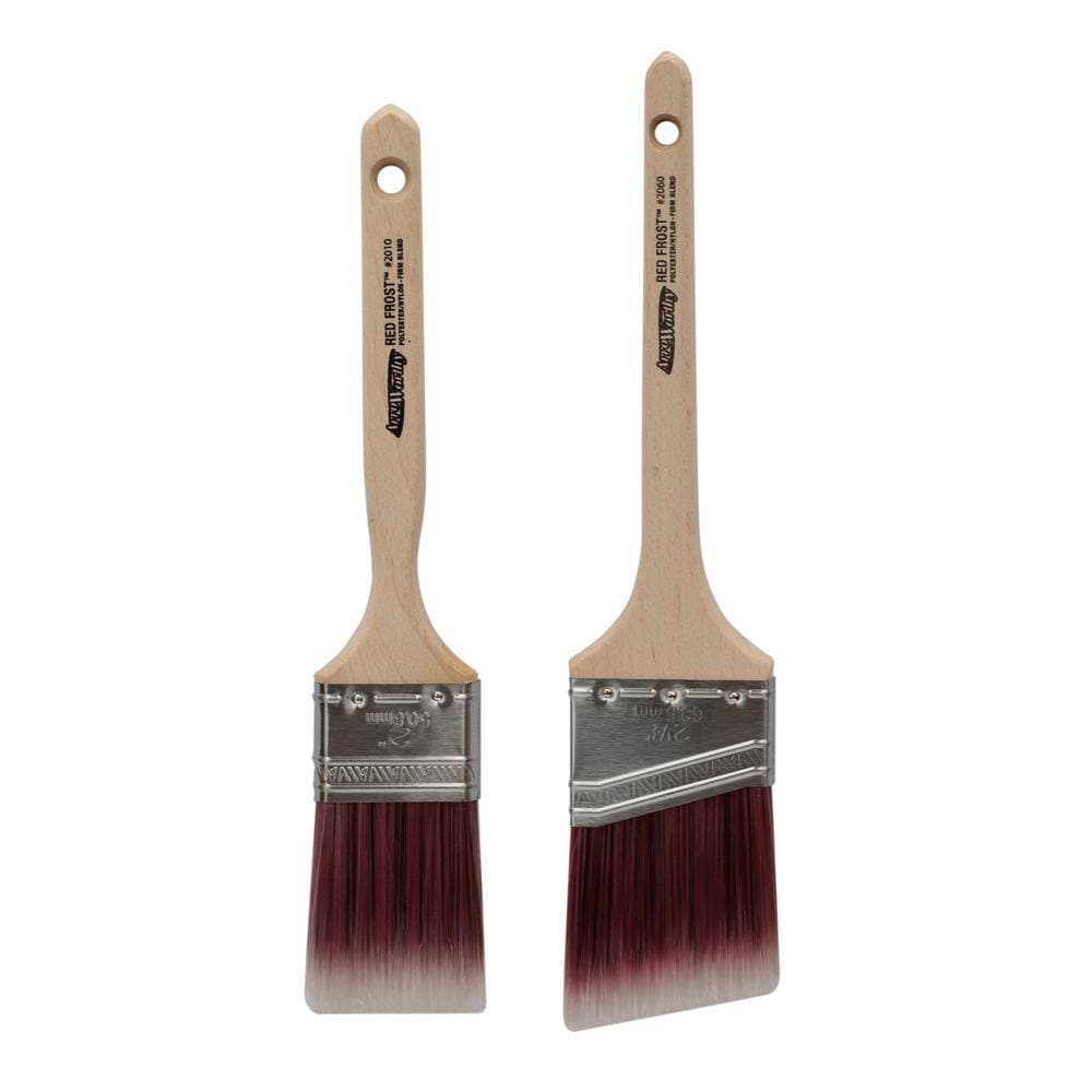 ArroWorthy Red Frost 2 Piece Brush Set, 2.5" Thin Angle & 2" Flat (3)