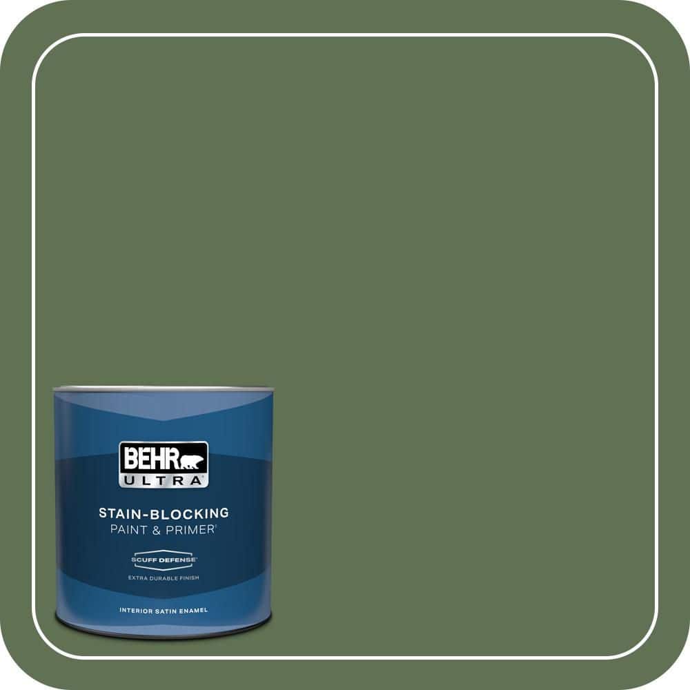 BEHR ULTRA 1 qt. #QE-39 Willow Leaf Extra Durable Satin Enamel Interior Paint & Primer