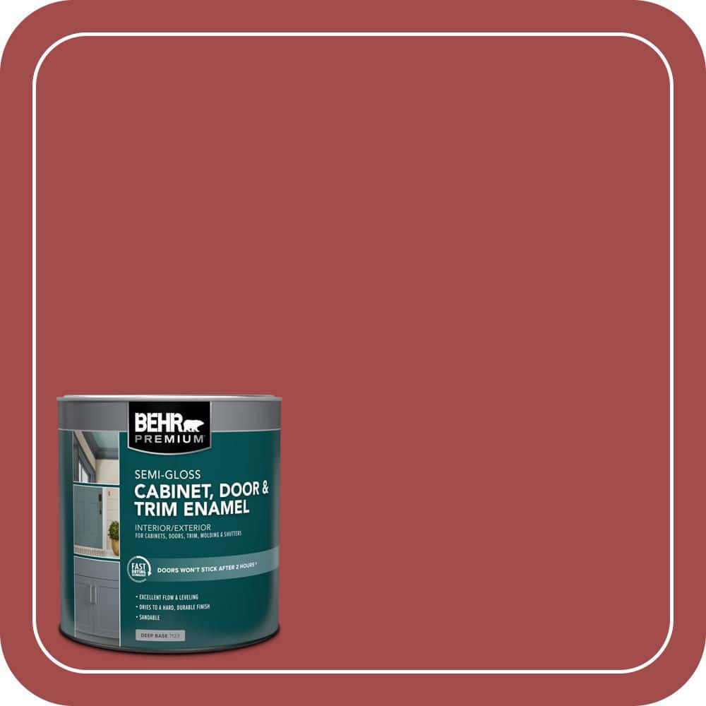 BEHR PREMIUM 1 qt. #ICC-107 Crimson Semi-Gloss Enamel Interior/Exterior Cabinet, Door & Trim Paint