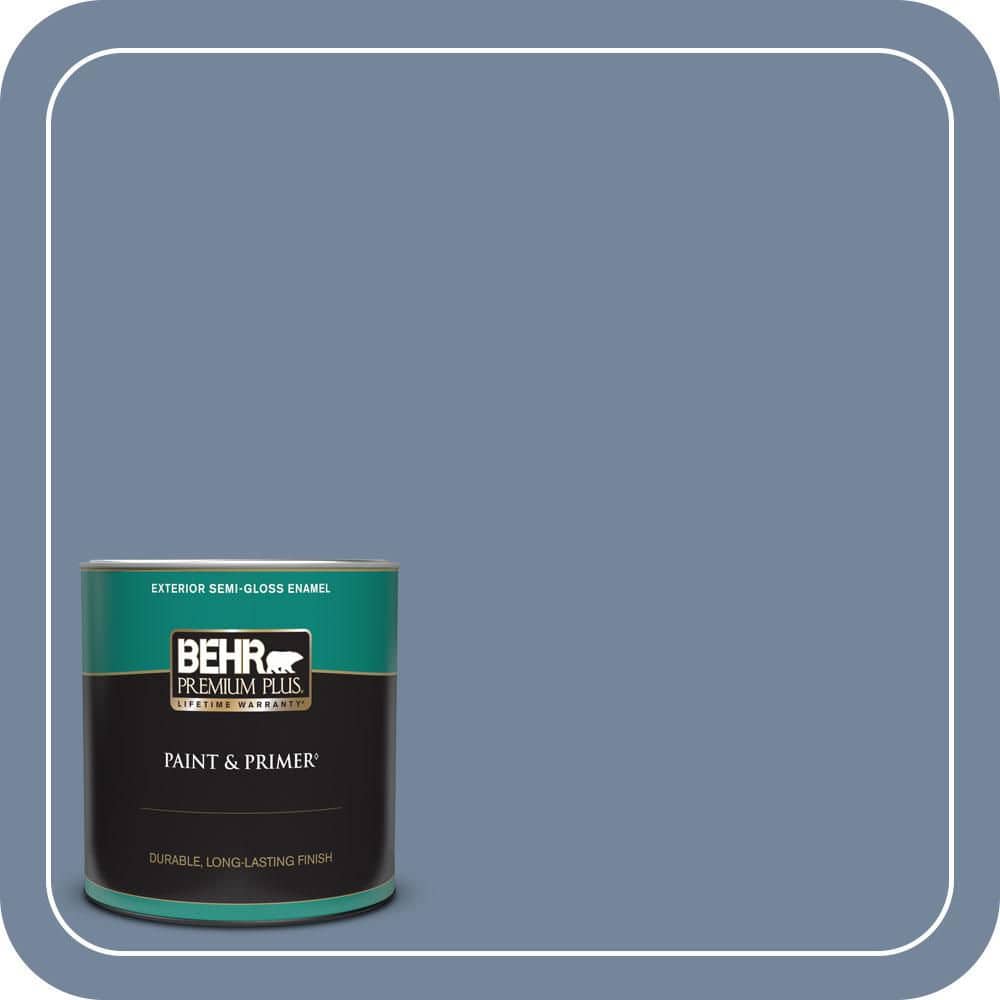 BEHR PREMIUM PLUS 1 qt. #580F-5 Mysteria Semi-Gloss Enamel Exterior Paint & Primer