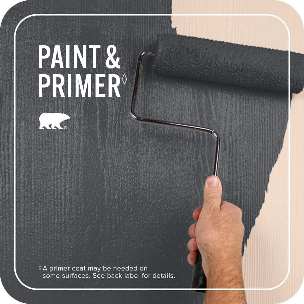 BEHR PREMIUM PLUS 5 gal. #PPU24-23 Little Black Dress Satin Enamel Exterior Paint & Primer (3)