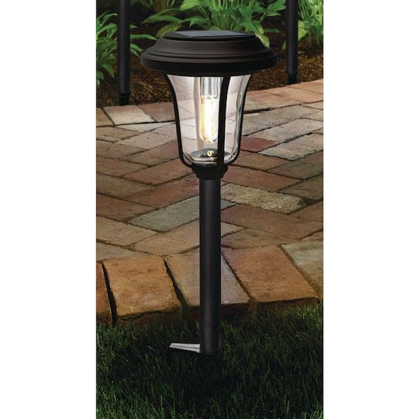 Hampton Bay Rosemont Bronze Solar LED 40 Lumen Weather Resistant Path Light