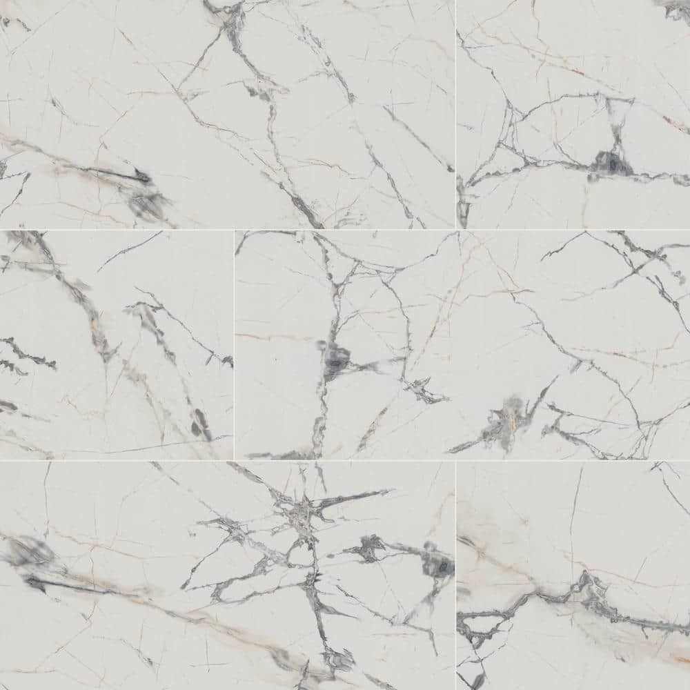 MSI Lockson Mix 16 in. x 32 in. Polished Porcelain Marble Look Floor and Wall Tile (3.55 sq. ft./Each) (2)