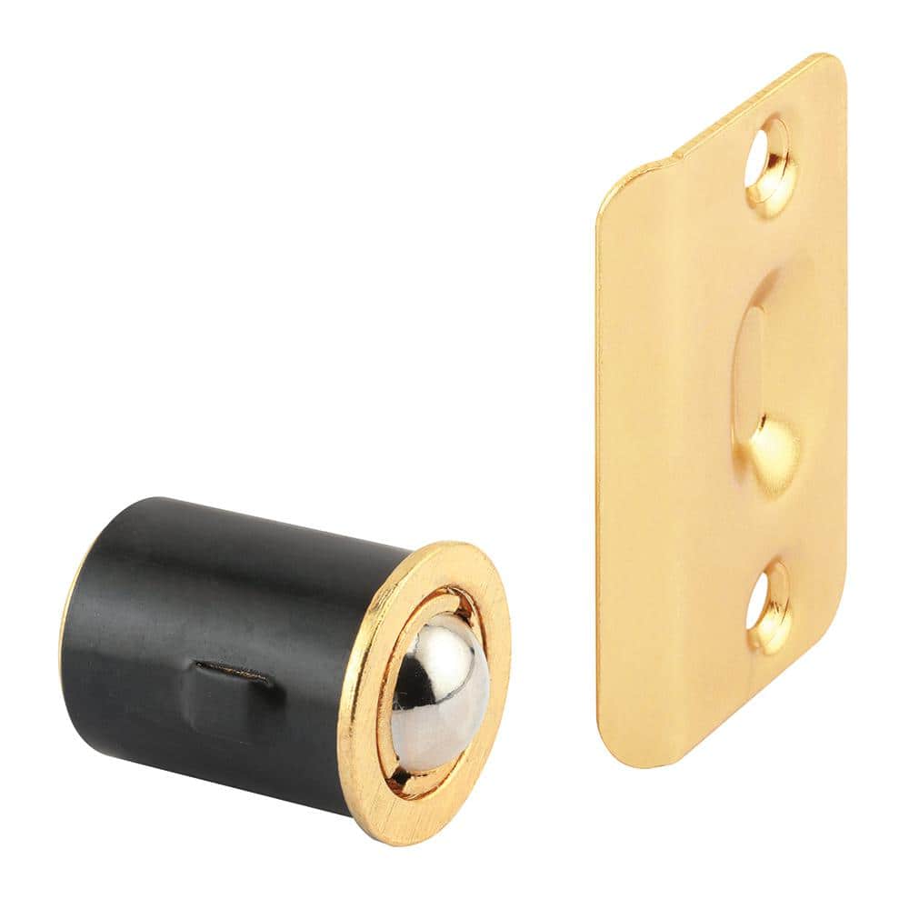 Prime-Line Drive-In Ball Catch with Strike 3/4 in. x 1-3/16 in. Diecast Construction Brass Plated Adjustable (10-Pack) (1)