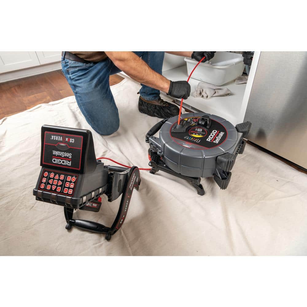 RIDGID SeeSnake MicroReel APX Diagnostic Pipe Inspection Sewer Camera, 100 ft. Cable, 1.5 in.-4 in. Lines, TruSense Technology (2)