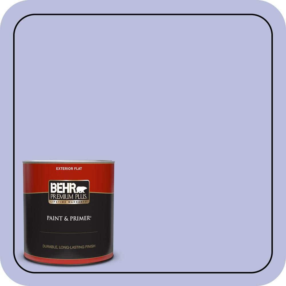 BEHR PREMIUM PLUS 1 qt. #620A-3 Rhapsody Lilac Flat Exterior Paint & Primer