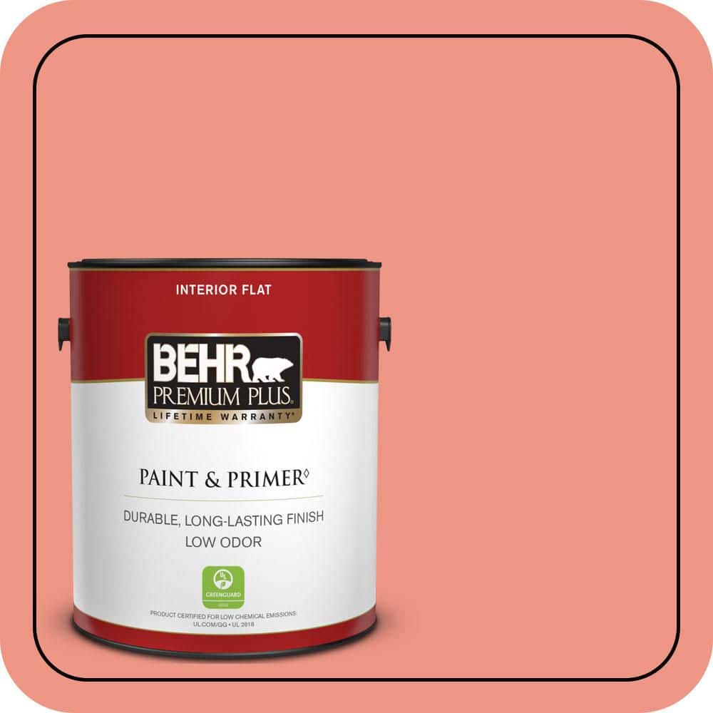 BEHR PREMIUM PLUS 1 gal. #P180-4 Guava Jelly Flat Low Odor Interior Paint & Primer