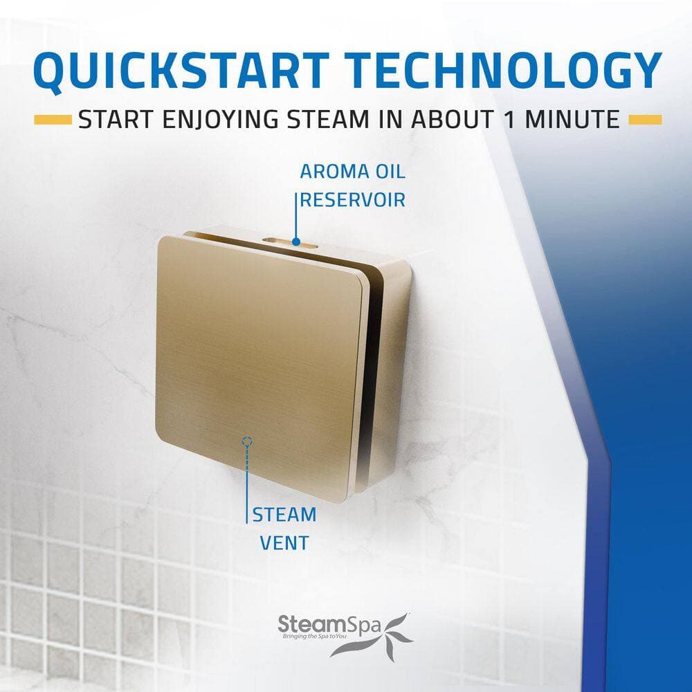 SteamSpa Oasis Series 12000-Watt Steam Generator with Continuous Steam Fully Wireless Control and Auto-Drain in Gold (3)