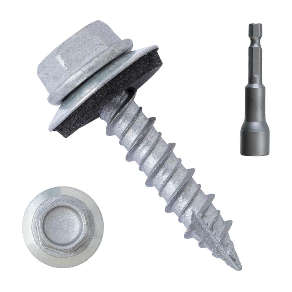 Angel Sar Metal Roofing Screws, 300-Piece #10 x 1 in. Zinc Plated Hex Head Sheet Metal Roof Fasteners (1)