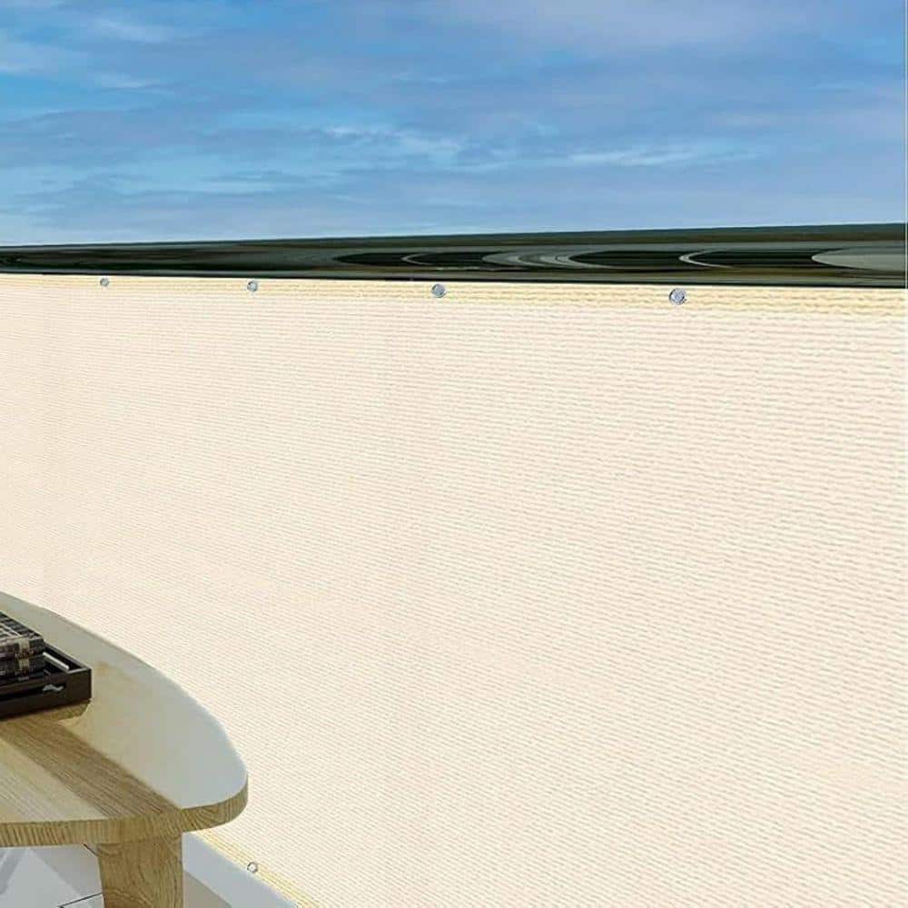 Unbranded 3 ft. x 20 ft. Balcony Privacy Screen Cover Fence, Beige (3)
