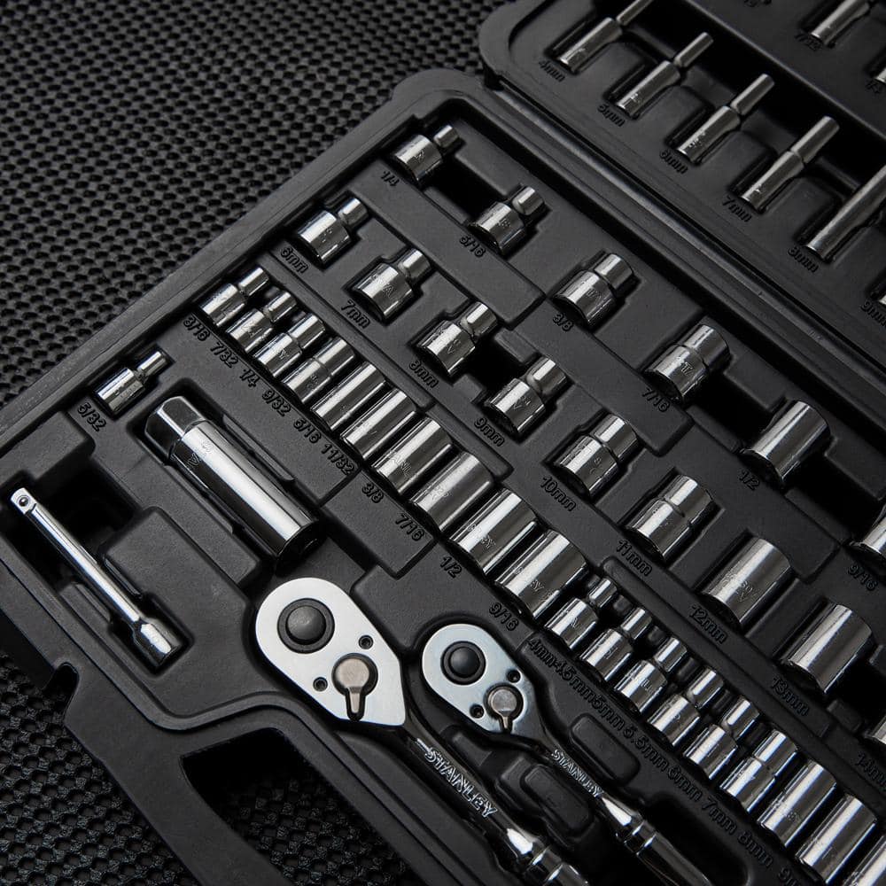 Stanley 1/4 in. and 3/8 in. Socket Set (85-Piece) (3)
