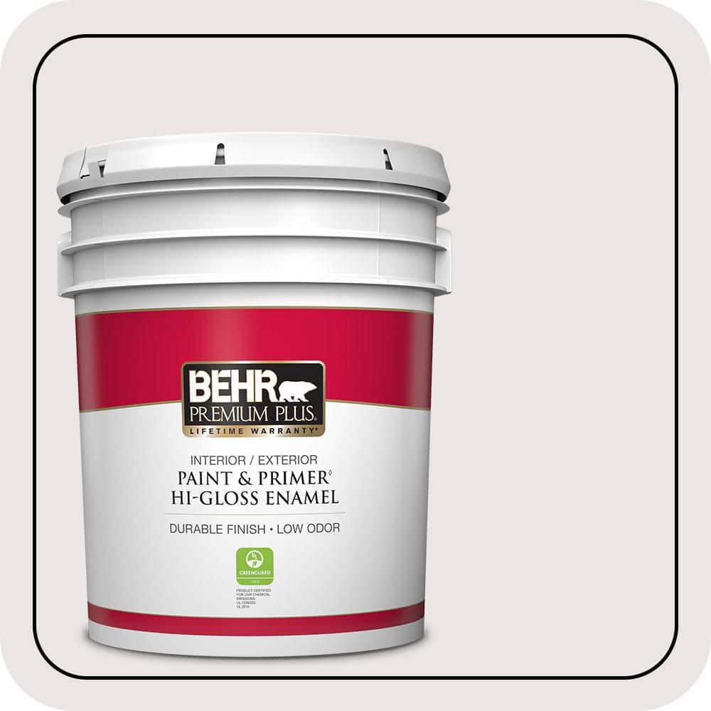 BEHR PREMIUM PLUS 5 gal. #PPL-53 Soft Violet Semi-Gloss Enamel Low Odor Interior Paint & Primer (1)