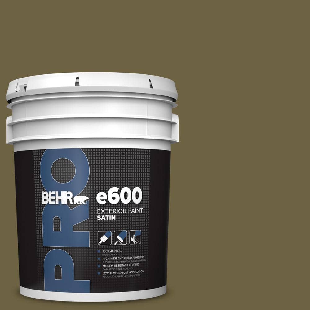 BEHR PRO 5 gal. #ICC-88 Classic Olive Satin Exterior Paint