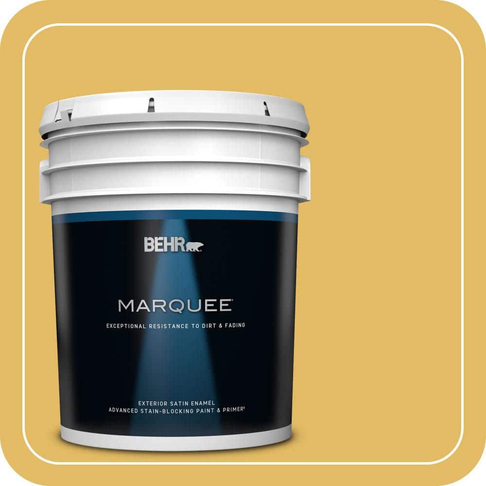 BEHR MARQUEE 5 gal. #MQ4-12 Dandelion Wish Satin Enamel Exterior Paint & Primer