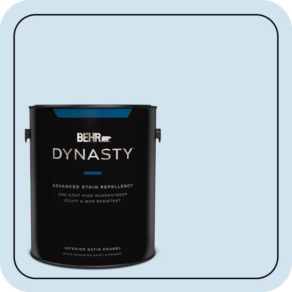 BEHR DYNASTY 1 gal. #570C-2 Mystic Harbor Satin Enamel Interior Stain-Blocking Paint and Primer
