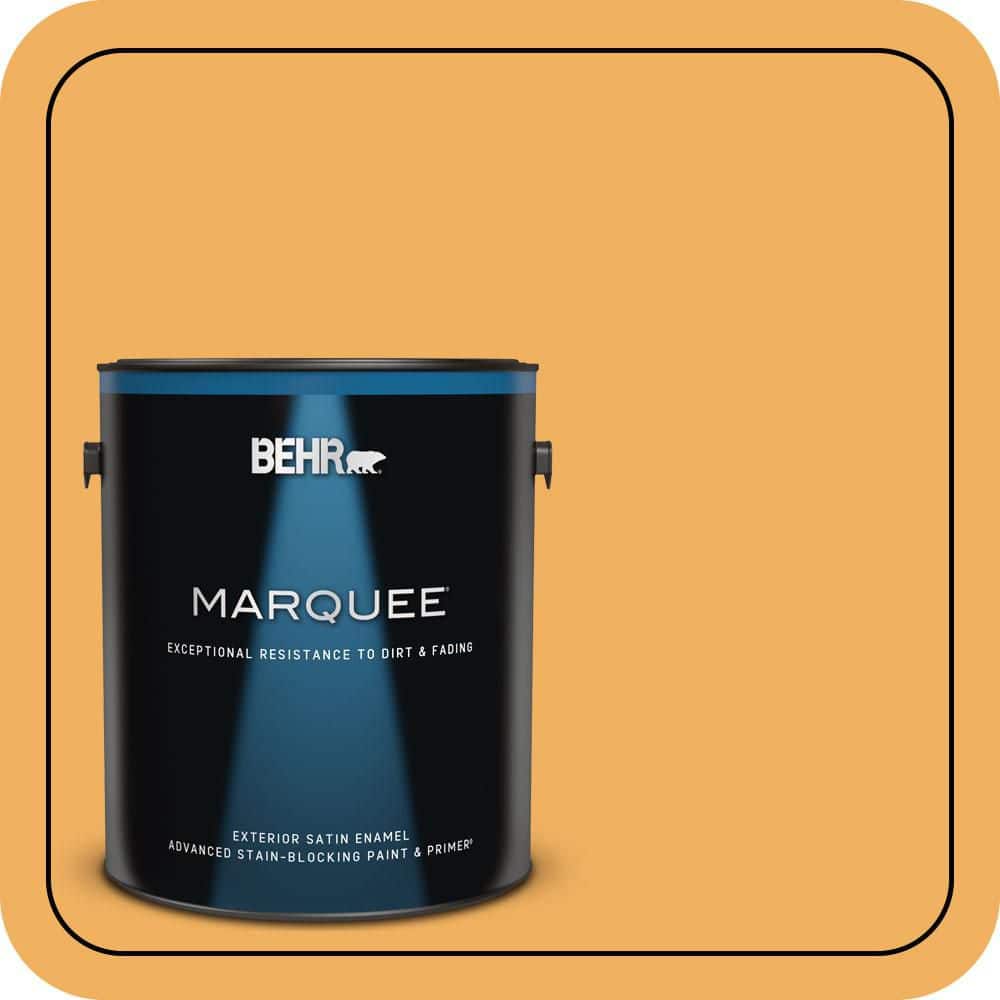 BEHR MARQUEE 1 gal. #PMD-74 Sweet Honey Satin Enamel Exterior Paint & Primer
