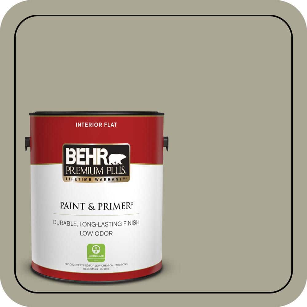 BEHR PREMIUM PLUS 1 gal. #N350-4 Jungle Camouflage Flat Low Odor Interior Paint & Primer