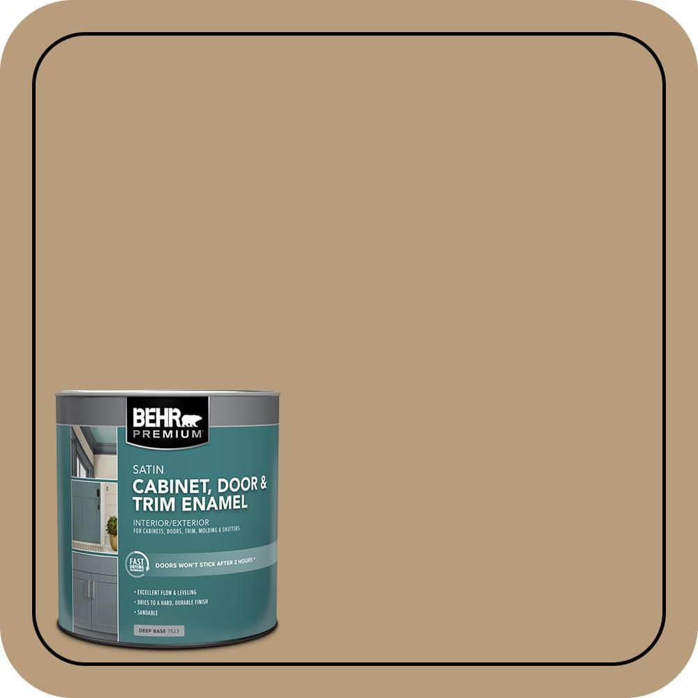 BEHR PREMIUM 1 qt. #PFC-28 Desert Sandstone Satin Enamel Interior/Exterior Cabinet, Door & Trim Paint