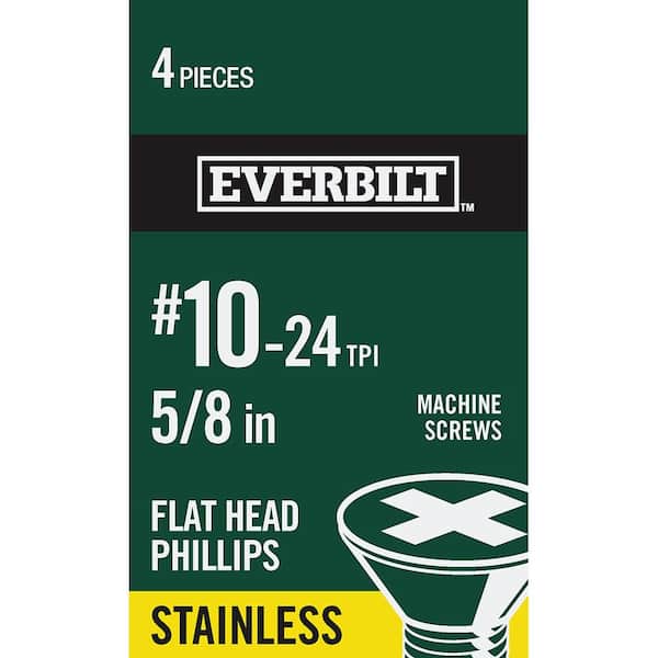 Everbilt #10-24 x 5/8 in. Phillips Flat-Head Machine Screws (4-Pack) (2)
