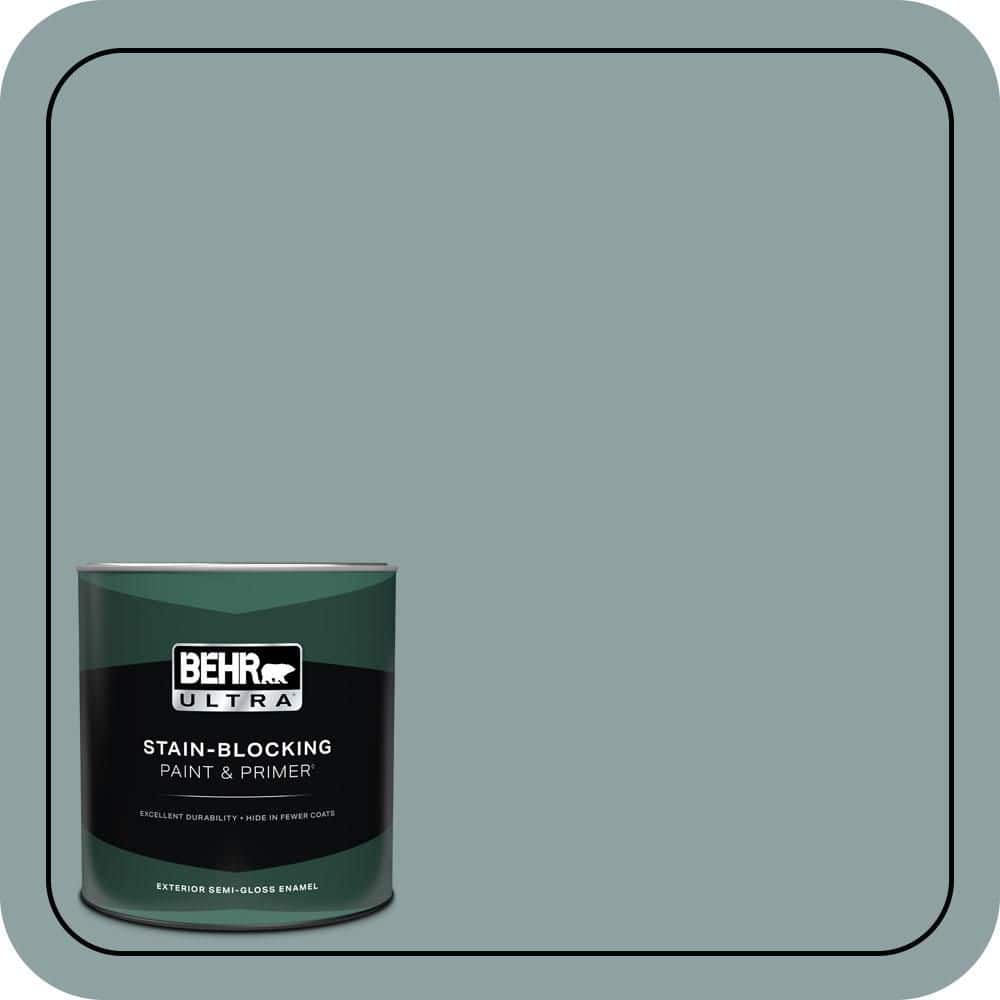 BEHR ULTRA 1 qt. #N440-4 October Sky Semi-Gloss Enamel Exterior Paint & Primer