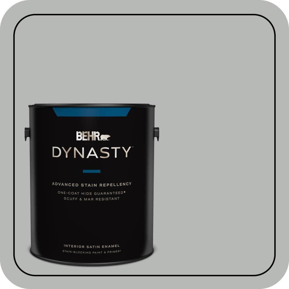 BEHR DYNASTY 1 gal. #N460-3 Lunar Surface One-Coat Hide Satin Enamel Stain-Blocking Interior Paint and Primer