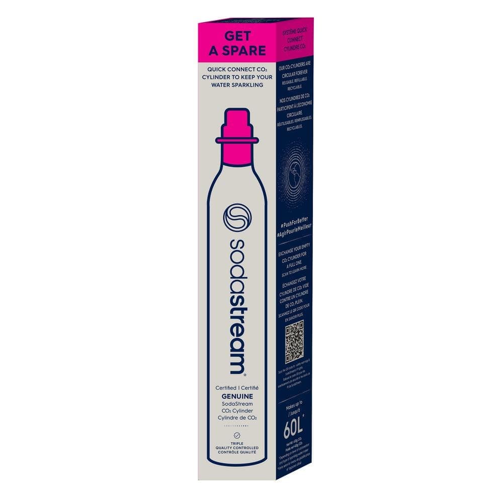 SodaStream Quick Connect Pink 60 l C02 Spare Cartridges for Carbonated Soda Makers