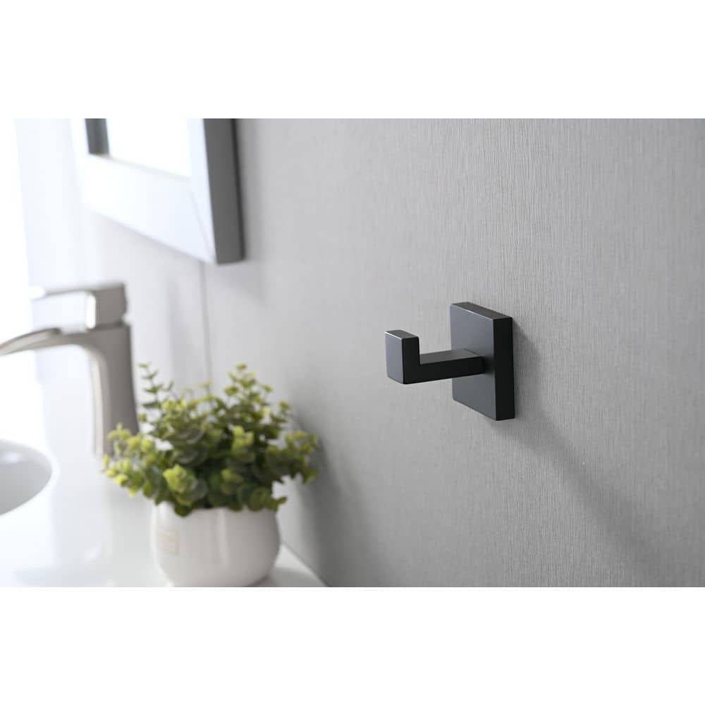 Unbranded Wall-Mounted Knob Towel Hooks, Bath Hook With Screws in Matte Black, 6 Pack, for Bathroom, Bedroom, Kitchen (3)