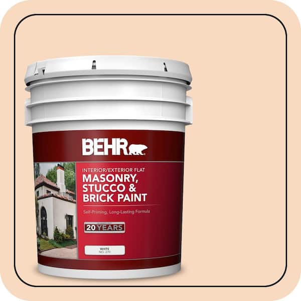 BEHR 5 gal. #M220-2 Pumpkin Essence Flat Interior/Exterior Masonry, Stucco and Brick Paint (2)