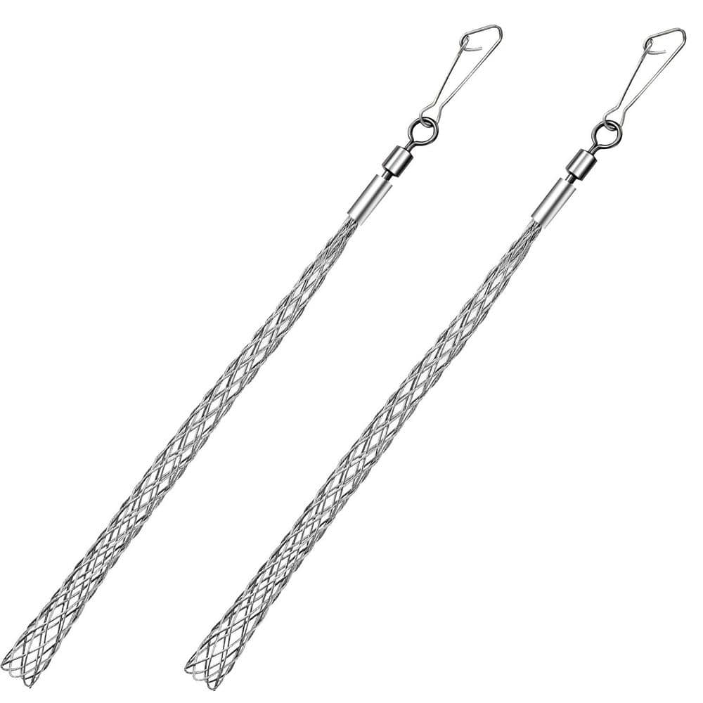 Yichuhaoxi 2 Pieces 0.478 ft. H Mesh Metal Cable Puller Socks Electrical Tool with Galvanized Rust-Resistant Wire Pulling Grips (1)