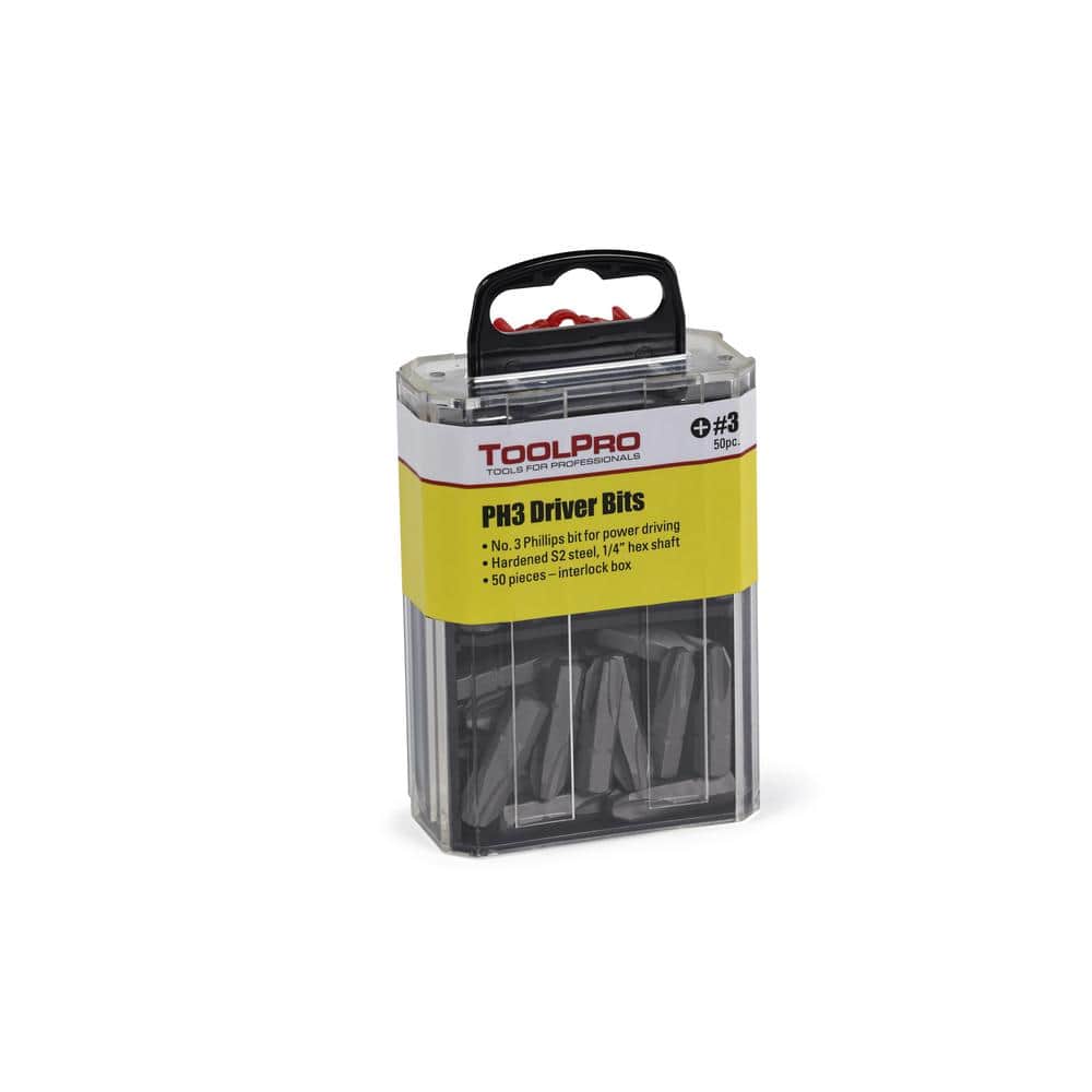ToolPro 3 Alloy Steel Phillips Bits in Interlocking Storage Box (50-Piece) (2)